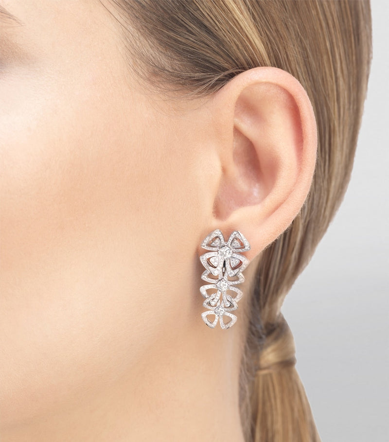 Bvlgari Fiorever pendant earrings with diamonds (British brand)