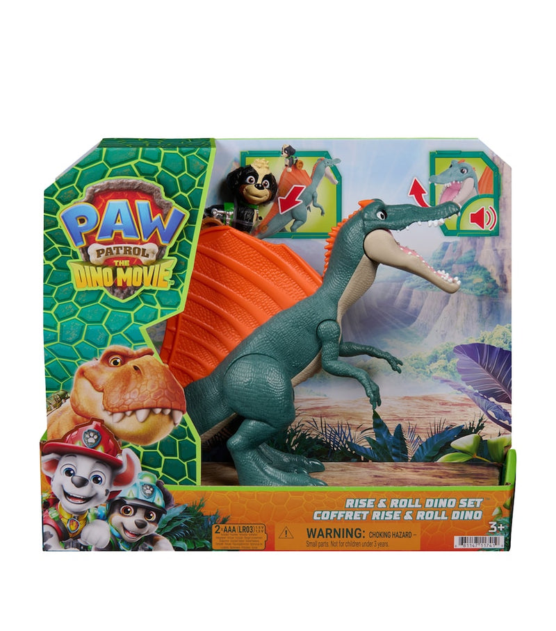 PAW Patrol Rise and Roll Dino toy set with Spinosaurus figure (British brand)