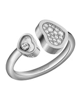 Harrods Chopard White Gold and Diamond Happy Hearts Ring- Buy online at McGrocer