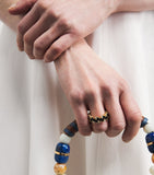 Suzanne Kalan gold diamond black sapphire eternity ring, imported from the UK