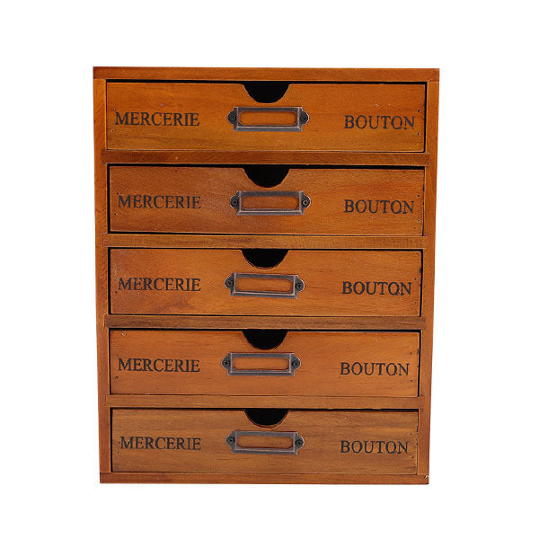 Livingandhome rustic 5-drawer wooden organizer box, UK version