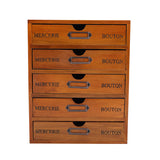 Livingandhome rustic 5-drawer wooden organizer box, UK version