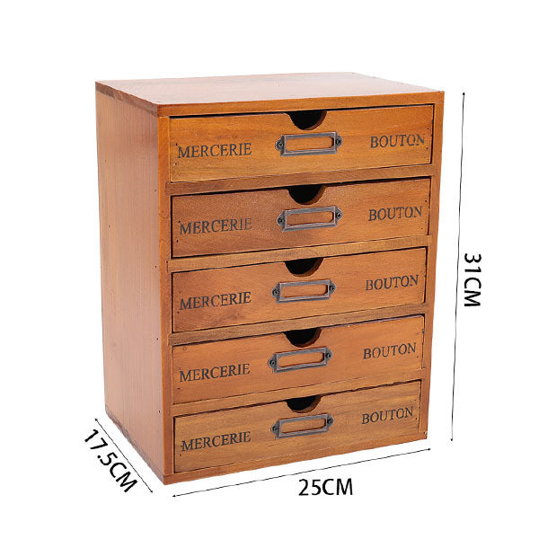 Livingandhome rustic 5-drawer wooden organizer box, UK version