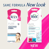 Veet face hair removal wax strips 40 pack (British brand)