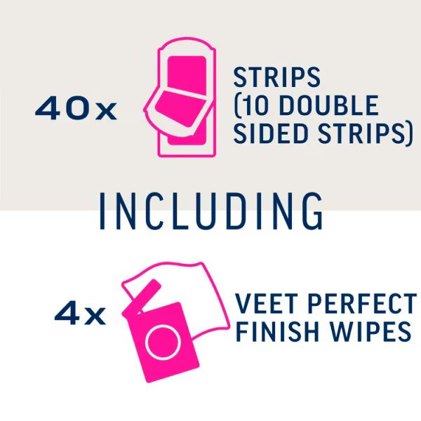 Veet face hair removal wax strips 40 pack (British brand)
