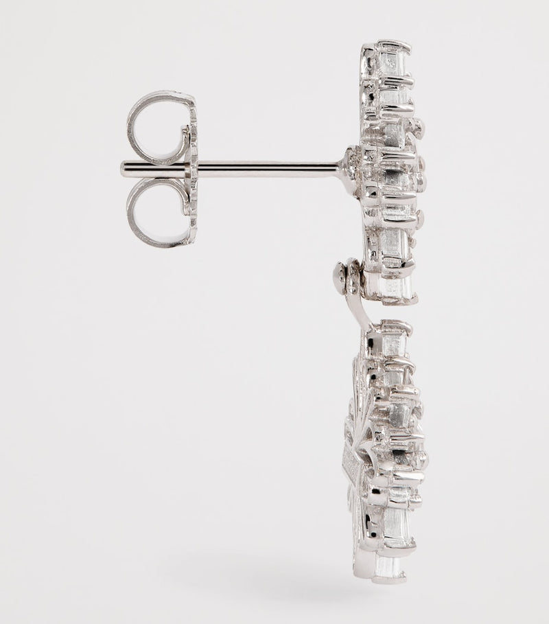Suzanne Kalan white gold diamond doublet earrings, UK version