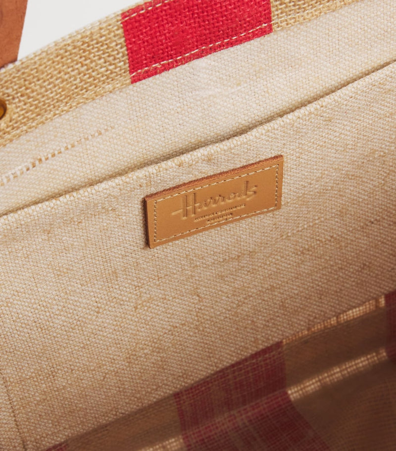 Harrods stripe canvas shopper bag (British brand)