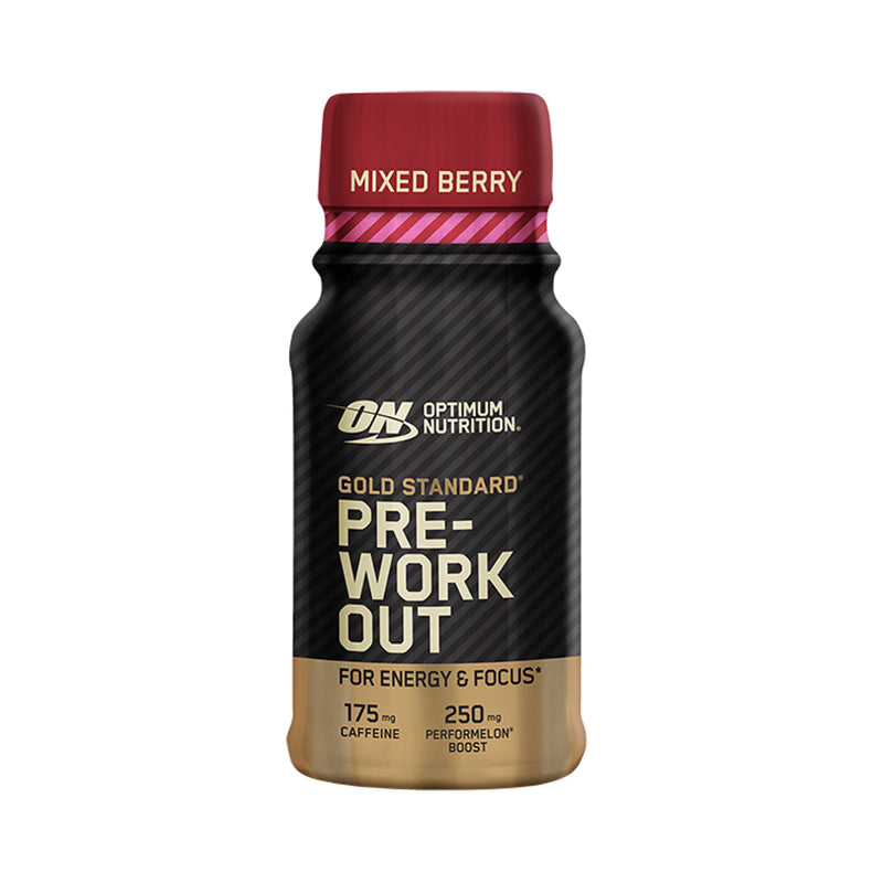 Optimum Nutrition pre-workout shot Mixed Berry 60ml, imported from the UK