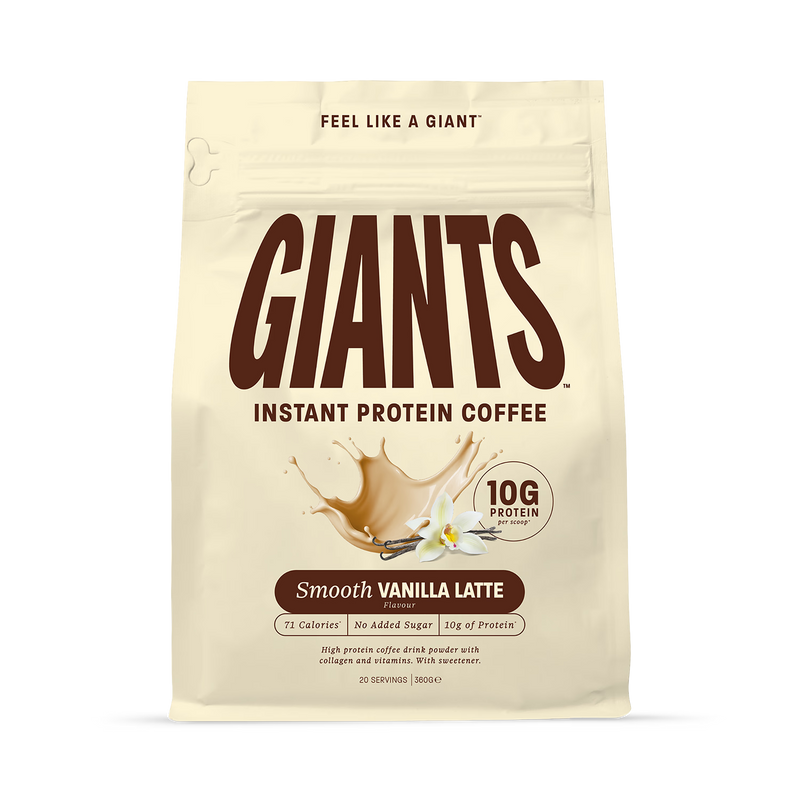 Giants instant protein coffee smooth vanilla latte 360g, imported from the UK