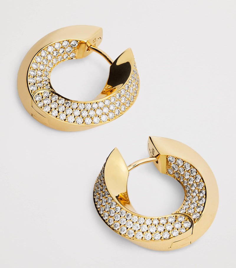 Engelbert Aurea Spira Creoles gold and diamond earrings - British product