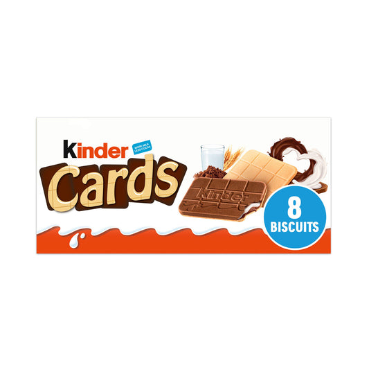 Kinder Cards Chocolate & Milk Wafer Biscuit Multipack 8x12.8g GOODS Sainsburys   