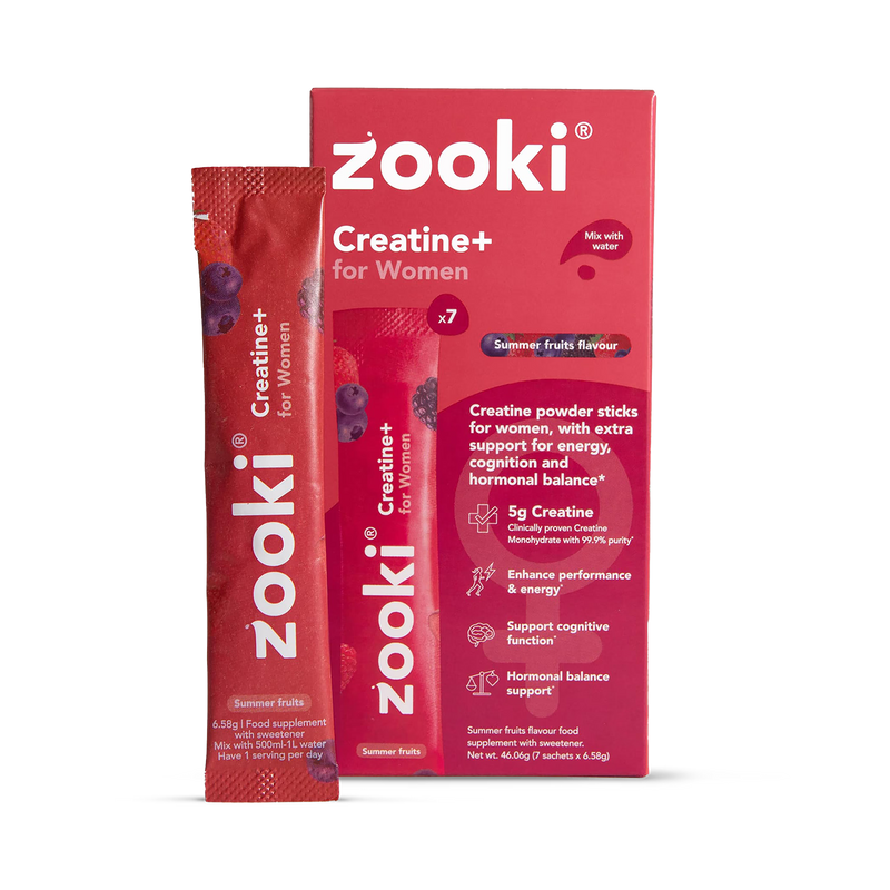 Zooki Creatine+ for Women powder summer fruits sachets - British product