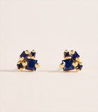 Suzanne Kalan Princess double cluster stud earrings with sapphires - British product