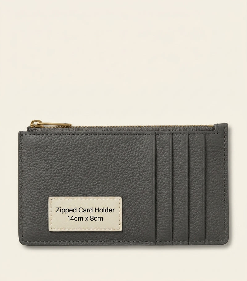 Mulberry leather card holder with zip compartment - British product