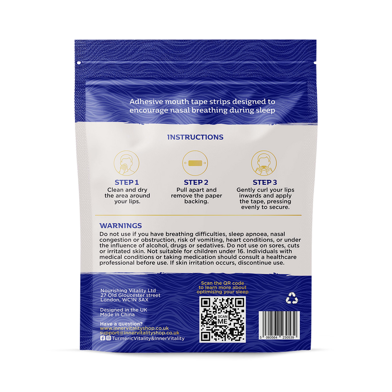 Inner Vitality Nasal Harmony mouth tape 32 strips, UK version
