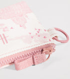 Harrods toile coin purse in cotton with London landmarks - British product