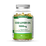 Holland & Barrett Nature's Truth Cod Liver Oil 1000mg with Vitamin D & A Fish Oil Supplement 60 Softgels- Buy online at McGrocer