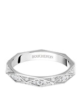 Harrods Boucheron Platinum and Diamond Facette Wedding Band- Buy online at McGrocer