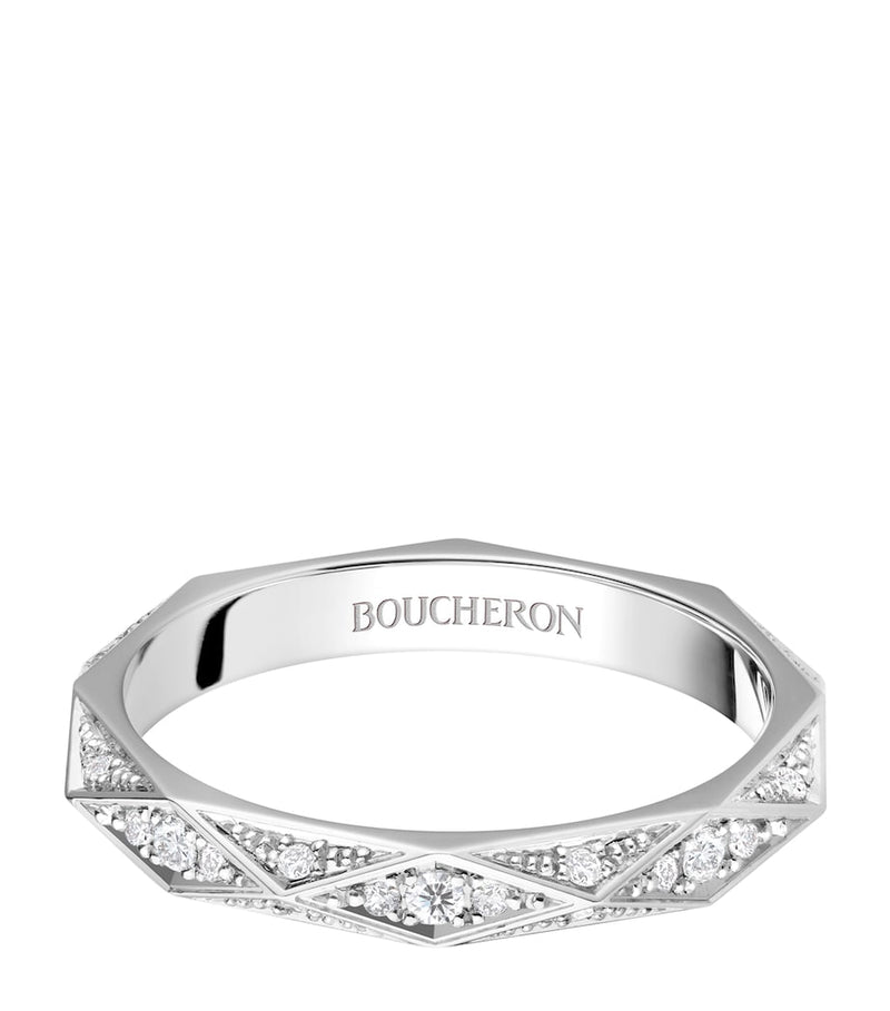 Boucheron platinum diamond Facette wedding band, UK version