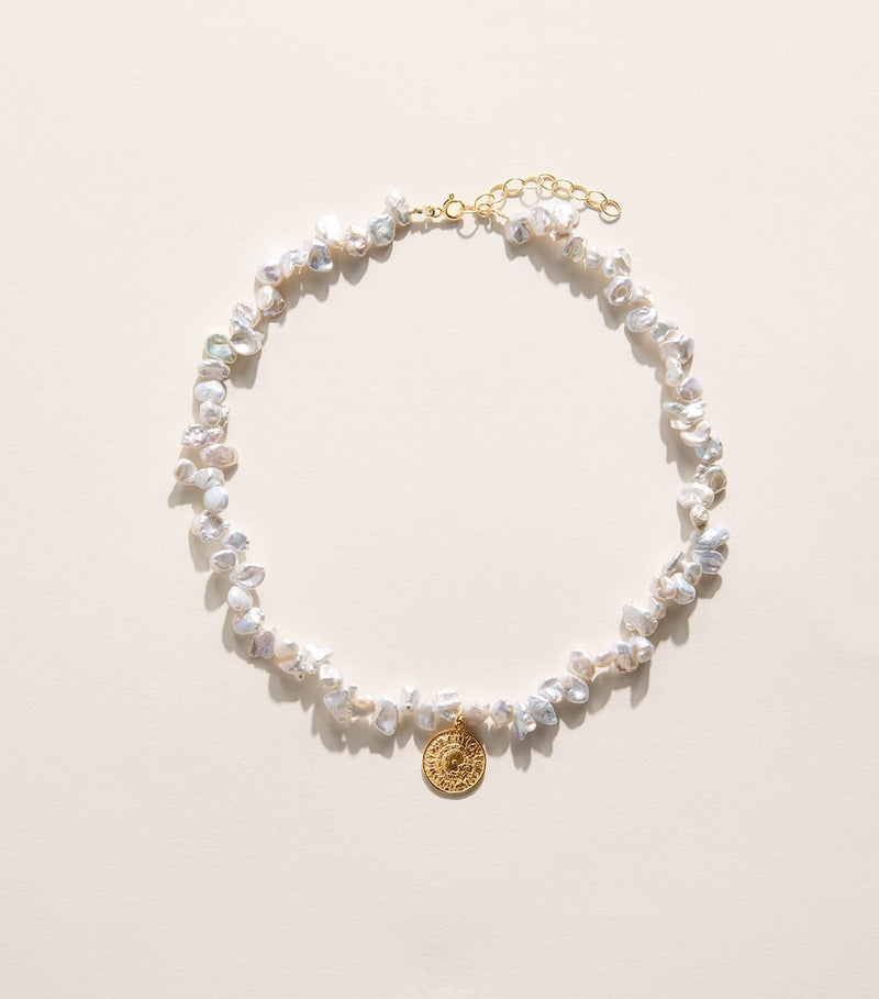 Hermina Athens freshwater pearl shield pendant necklace - British product