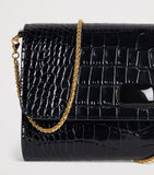 Jeffrey Levinson croc-embossed leather clutch bag, UK version