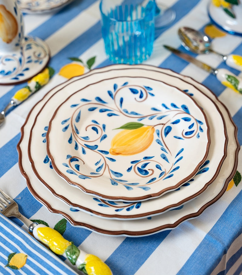 Les Ottomans Positano Lemons ceramic plate 37cm (British brand)