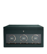 Harrods Wolf Vegan Leather Triple Watch Winder- Buy online at McGrocer
