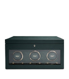 WOLF triple watch winder British Racing Green vegan leather, imported from the UK