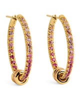 Harrods Spinelli Kilcollin Mixed Gold and Sapphire Argo Demi Hoop Earrings- Buy online at McGrocer