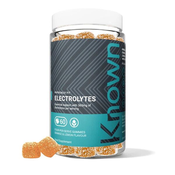 Known Nutrition Electrolyte Gummies Orange Lemon flavour, imported from the UK