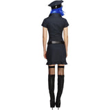 Fever naughty cop black costume with dress tie hat and belt - British product
