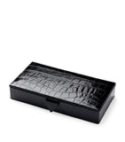 Aspinal of London Croc-Embossed Leather Cufflink Box - British product