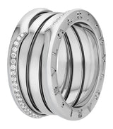 Harrods Bvlgari White Gold and Diamond B.zero1 Three-Band Ring- Buy online at McGrocer