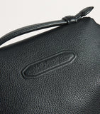 Scratch-Resistant Grained Leather Backpack with Buckle Fastening