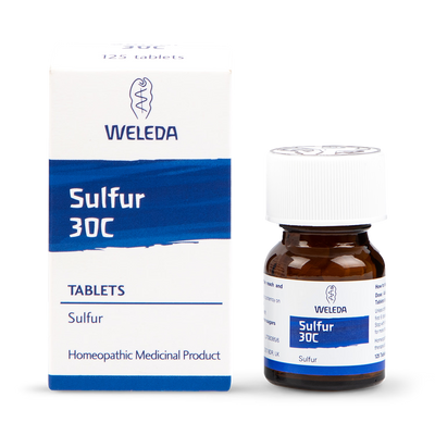 Holland & Barrett Weleda Sulphur 30c Homeopathic Tablets for Skin Eczema Itching Relief 125 Tablets- Buy online at McGrocer