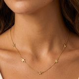MUCHV charm necklace with stars in 18k gold or silver - British product