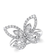 Harrods Graff White Gold and Diamond Butterfly Ring- Buy online at McGrocer