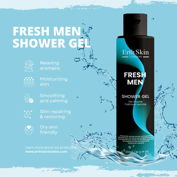 ErthSkin Fresh Men Shower Gel 300ml - British product