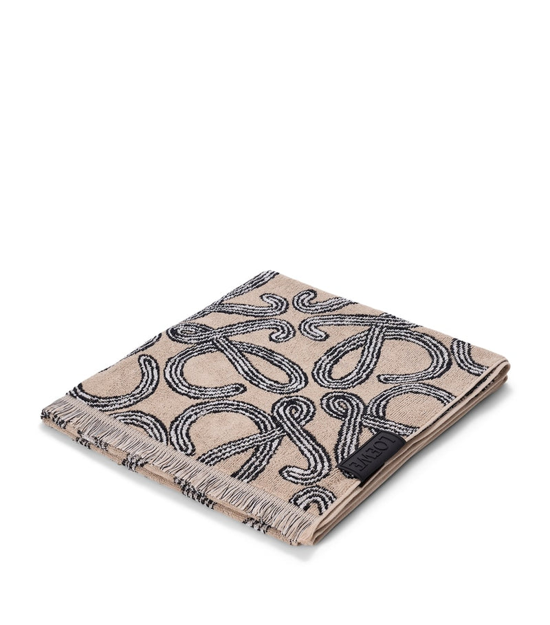 LOEWE Paula's Ibiza Anagram fringed towel 70cm x 145cm - British product
