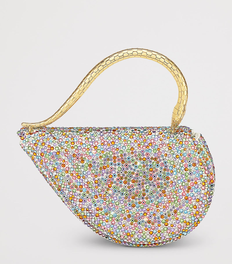 Bvlgari mini Serpenti Cuoricino top-handle bag with crystals, UK version