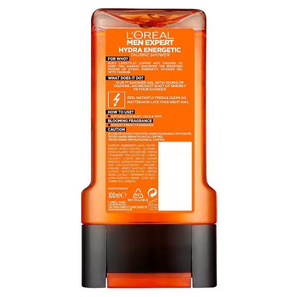 L'Oreal Paris Shower Gel Hydra Energetic 300ml, UK version