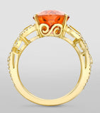 Boodles Vienna ring mandarin garnet diamond yellow gold, UK version