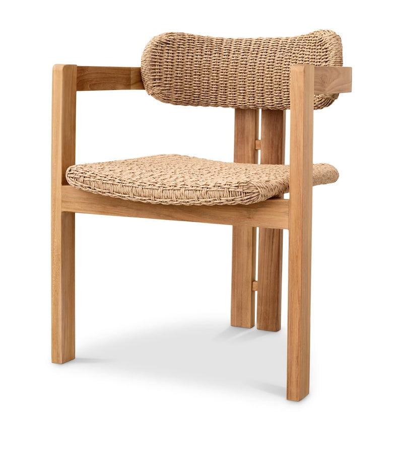 Eichholtz Teak Donato outdoor dining chair in Grade A teak (British brand)
