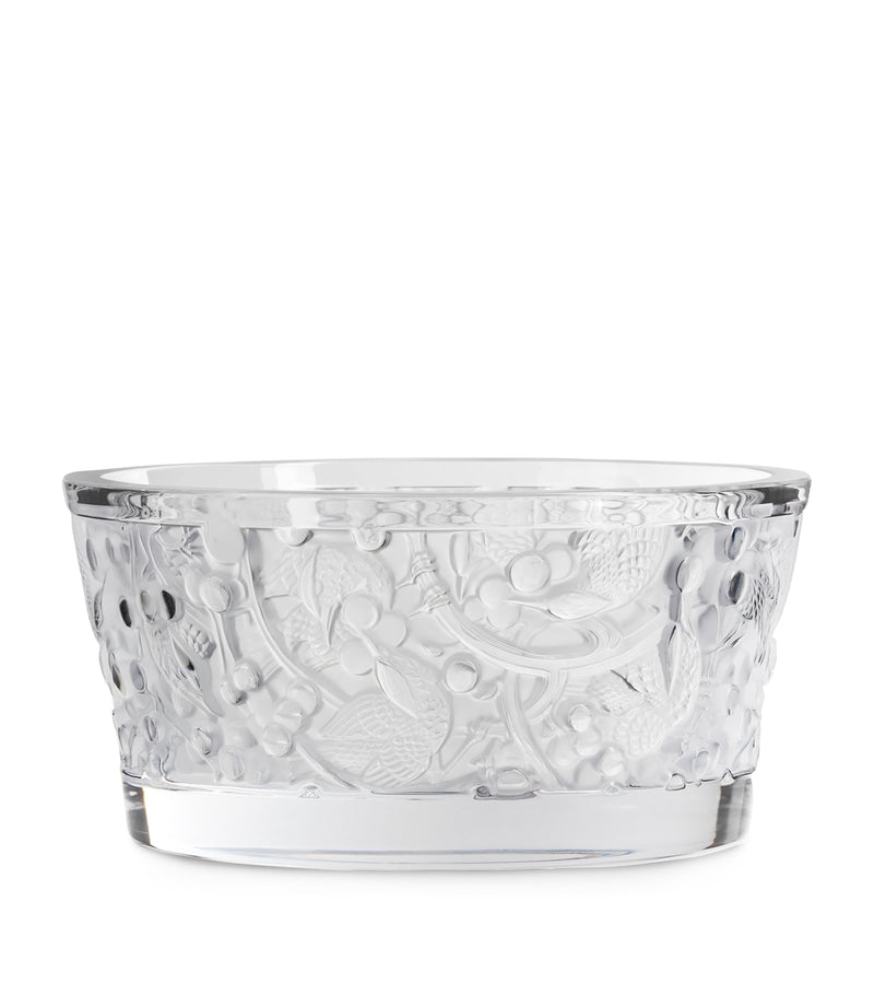 Lalique crystal Merles et Raisins bowl, UK version