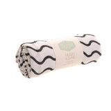 Cotton Muslin Square Black & White Print 80x80cm - British product
