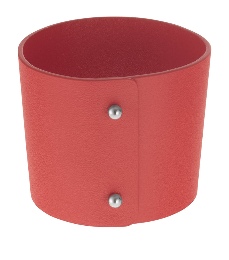 Christofle leather coffee cup ring Objets Miroir, imported from the UK