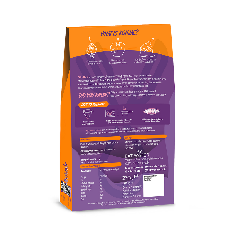 Eat Water Organic Slim Rice 270g - British product