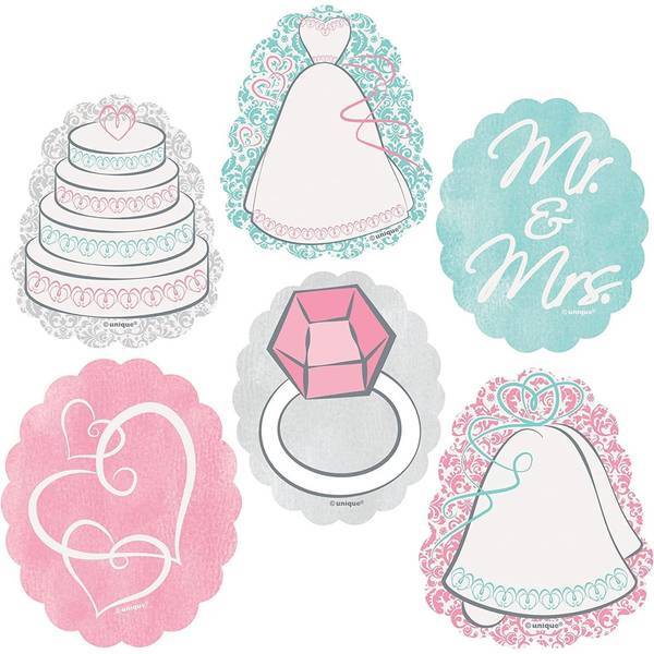 Wedding Stickers Assorted Designs Pack of 24 (British brand)
