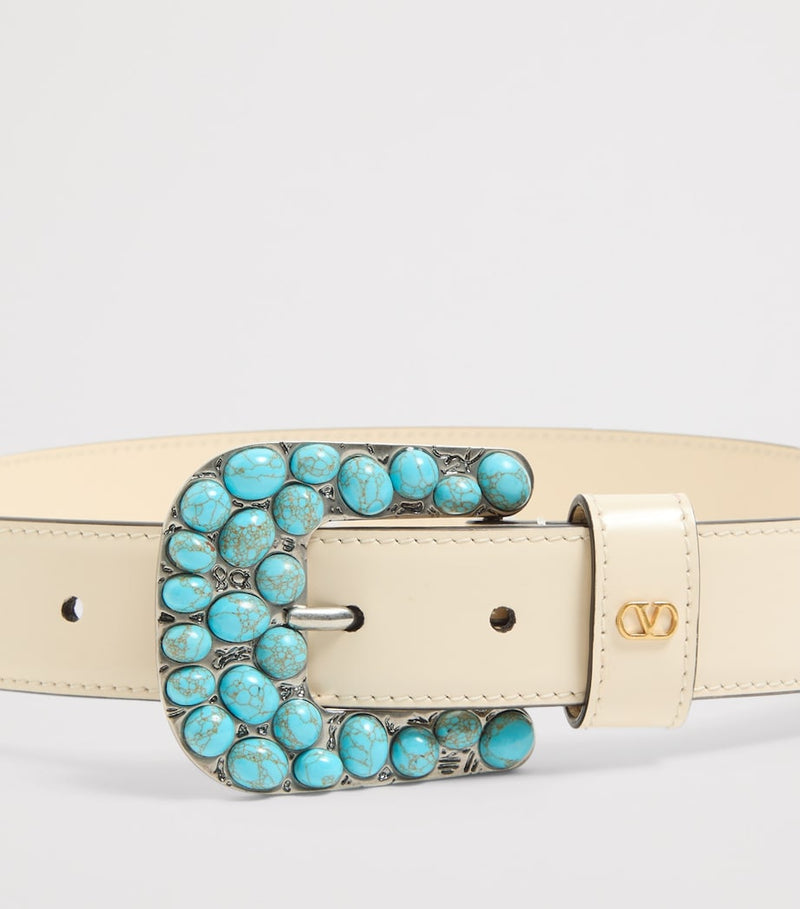 Valentino Garavani VLogo Signature Ledergürtel 3cm, importiert aus dem Vereinigten Königreich