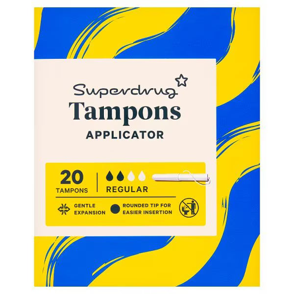 Superdrug Regular Applicator Tampons 20 Count (British brand)